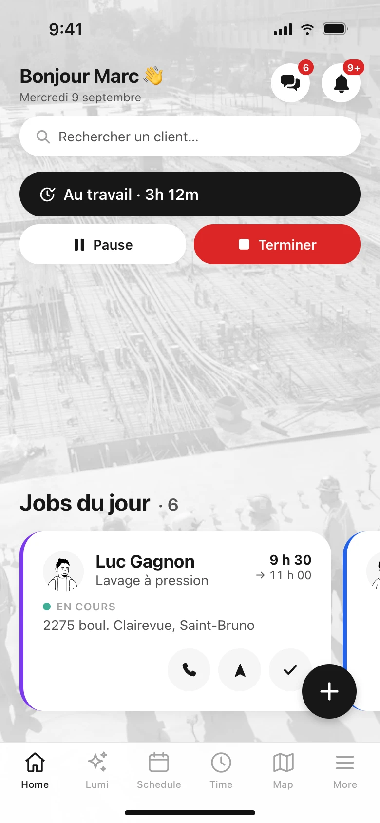 Écran Accueil de Lume sur téléphone